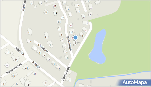 Ostróda, Świerkowa, 8, mapa Ostróda