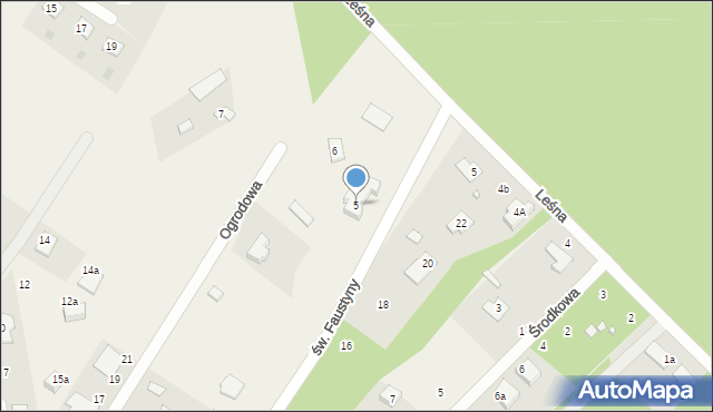 Ostrówek, św. Faustyny, 5, mapa Ostrówek