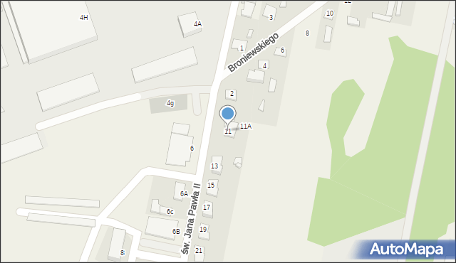 Ostrówek, św. Jana Pawła II, 11, mapa Ostrówek