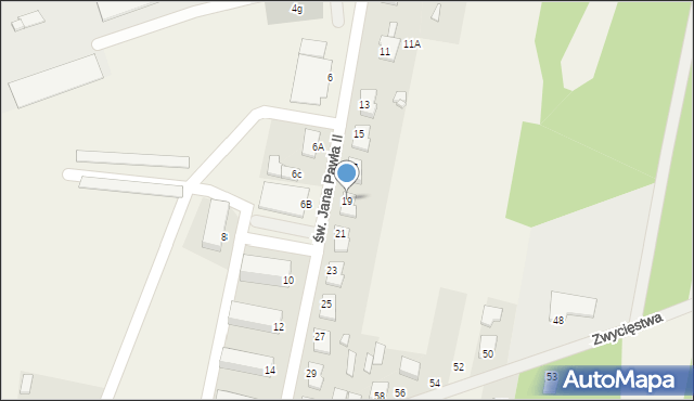 Ostrówek, św. Jana Pawła II, 19, mapa Ostrówek