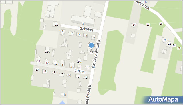 Ostrówek, św. Jana Pawła II, 22, mapa Ostrówek