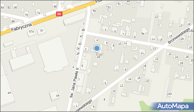 Ostrówek, św. Jana Pawła II, 3a, mapa Ostrówek