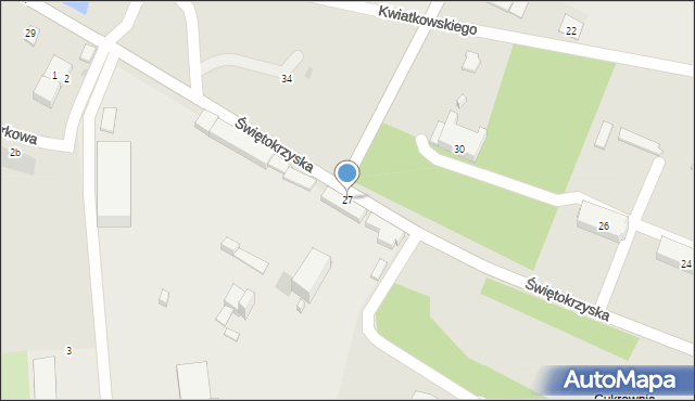Ostrowiec Świętokrzyski, Świętokrzyska, 27, mapa Ostrowiec Świętokrzyski