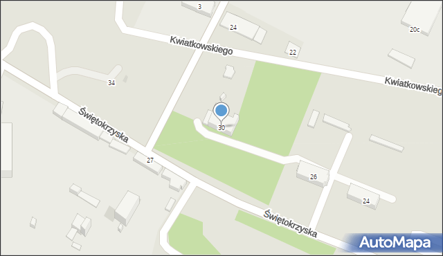 Ostrowiec Świętokrzyski, Świętokrzyska, 30, mapa Ostrowiec Świętokrzyski