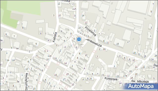 Ostrzeszów, św. Maksymiliana Marii Kolbego, 7, mapa Ostrzeszów