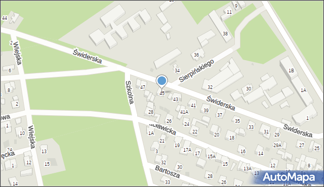 Otwock, Świderska, 45, mapa Otwock