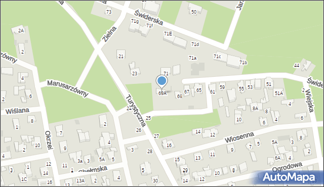 Otwock, Świderska, 69A, mapa Otwock