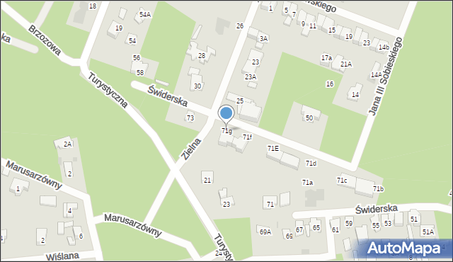 Otwock, Świderska, 71g, mapa Otwock