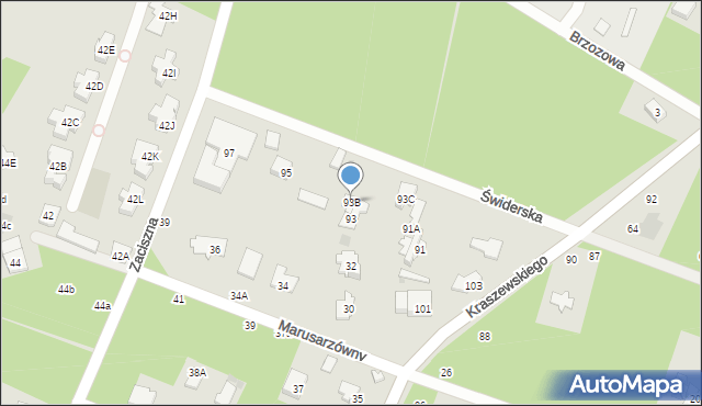 Otwock, Świderska, 93B, mapa Otwock