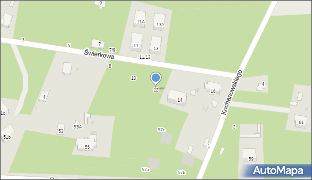 Otwock, Świerkowa, 12, mapa Otwock