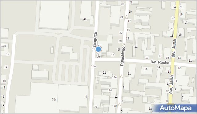 Pabianice, św. Rocha, 25, mapa Pabianic