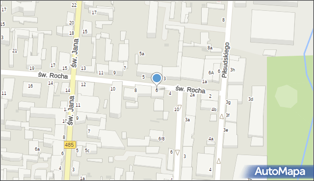 Pabianice, św. Rocha, 6, mapa Pabianic