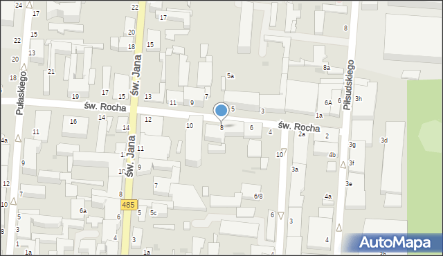 Pabianice, św. Rocha, 8, mapa Pabianic