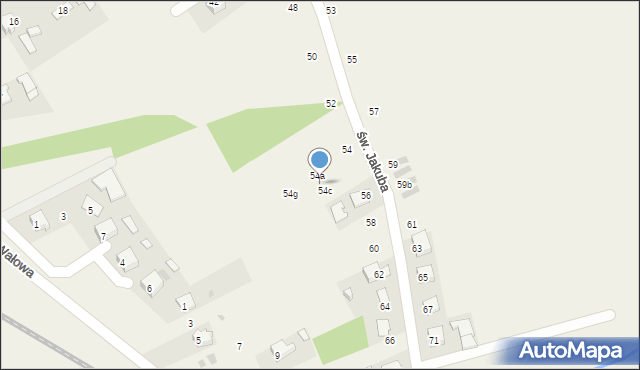 Palczowice, św. Jakuba, 54b, mapa Palczowice