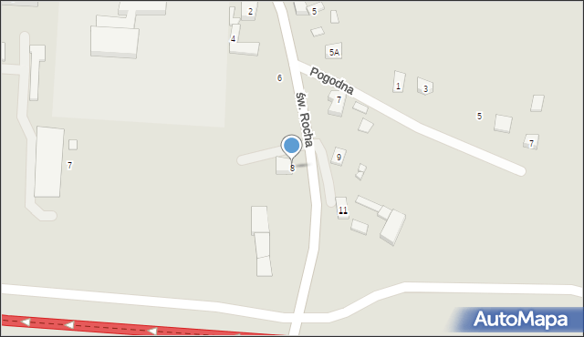 Parzęczew, św. Rocha, 8, mapa Parzęczew