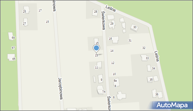 Pawłówek, Świerkowa, 13, mapa Pawłówek