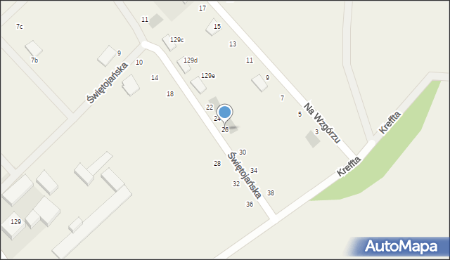 Pępowo, Świętojańska, 26, mapa Pępowo