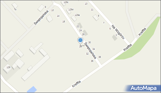 Pępowo, Świętojańska, 28, mapa Pępowo