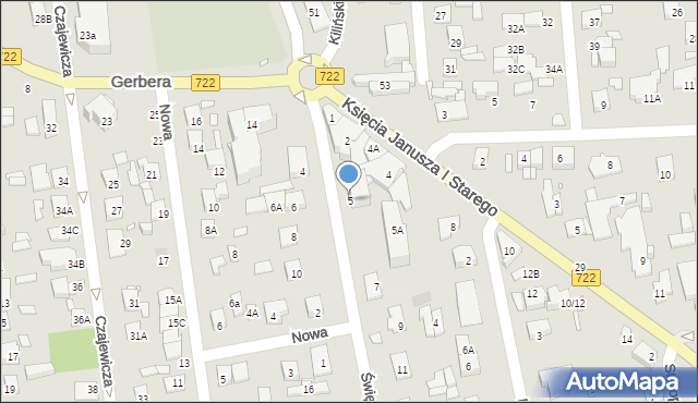 Piaseczno, Świętojańska, 5, mapa Piaseczno