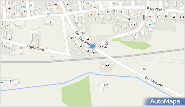 Piaski, św. Marcina, 13, mapa Piaski