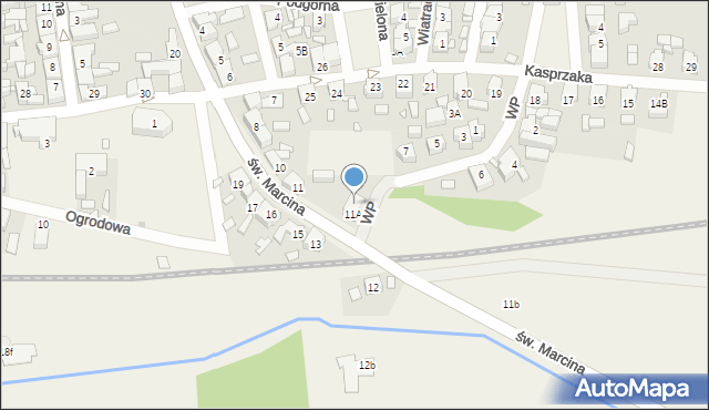 Piaski, św. Marcina, 14a, mapa Piaski