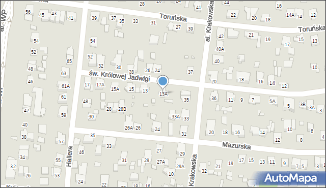 Piastów, św. Królowej Jadwigi, 13A, mapa Piastów