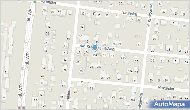 Piastów, św. Królowej Jadwigi, 15A, mapa Piastów