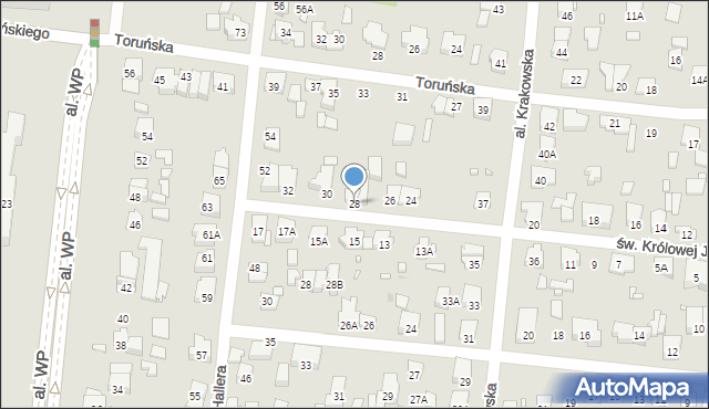 Piastów, św. Królowej Jadwigi, 28, mapa Piastów