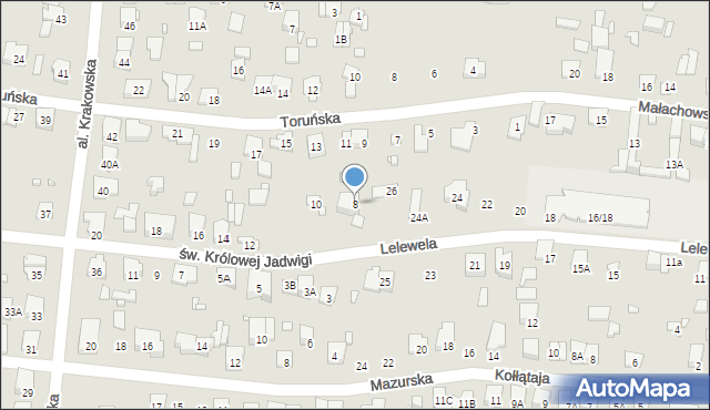 Piastów, św. Królowej Jadwigi, 8, mapa Piastów