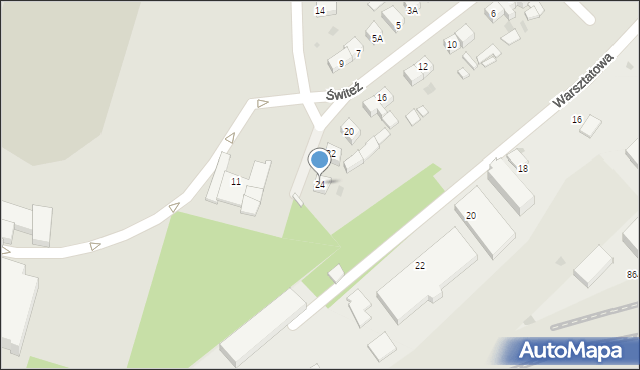 Piła, Świteź, 24, mapa Piły
