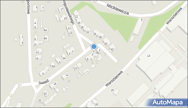 Piła, Świteź, 4/2, mapa Piły