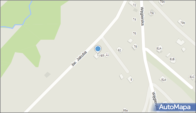 Pilzno, św. Jakuba, 15, mapa Pilzno