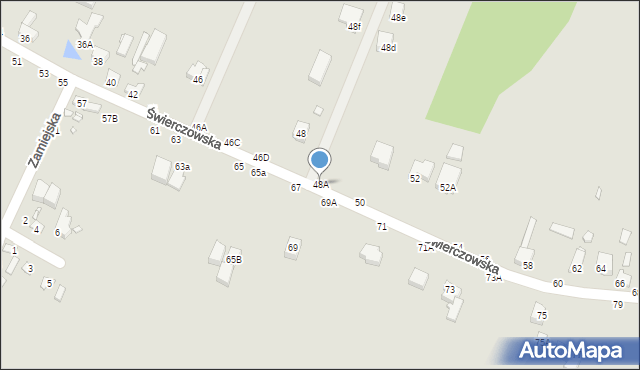 Piotrków Trybunalski, Świerczowska, 48A, mapa Piotrków Trybunalski