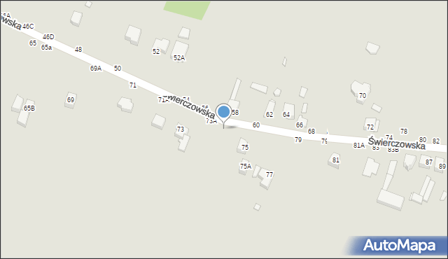 Piotrków Trybunalski, Świerczowska, 73B, mapa Piotrków Trybunalski
