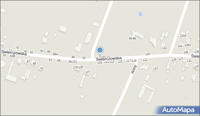Piotrków Trybunalski, Świerczowska, 92A, mapa Piotrków Trybunalski