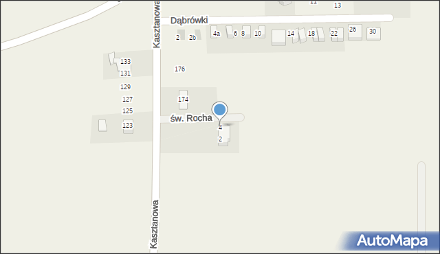 Pisary, św. Rocha, 4, mapa Pisary