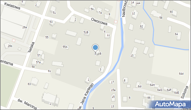 Pisarzowice, św. Jana Kantego, 7, mapa Pisarzowice