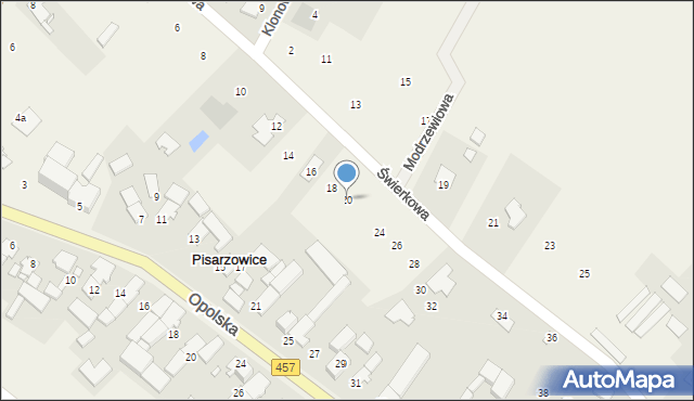 Pisarzowice, Świerkowa, 20, mapa Pisarzowice