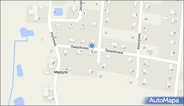 Pławna, Świerkowa, 5, mapa Pławna