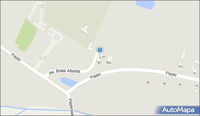 Pleszew, św. Brata Alberta, 1, mapa Pleszew