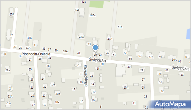 Płochocin, Święcicka, 45, mapa Płochocin