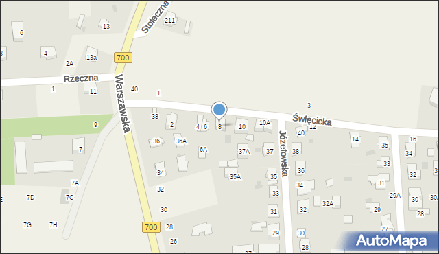 Płochocin, Święcicka, 8, mapa Płochocin