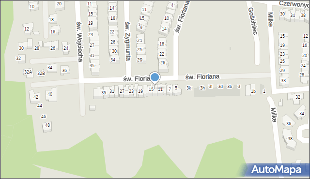 Płock, św. Floriana, 13, mapa Płock