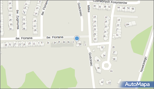 Płock, św. Floriana, 1c, mapa Płock
