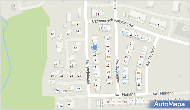 Płock, św. Wojciecha, 15, mapa Płock