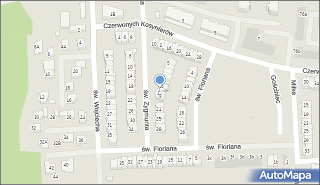 Płock, św. Zygmunta, 17, mapa Płock