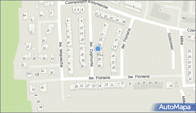 Płock, św. Zygmunta, 23, mapa Płock