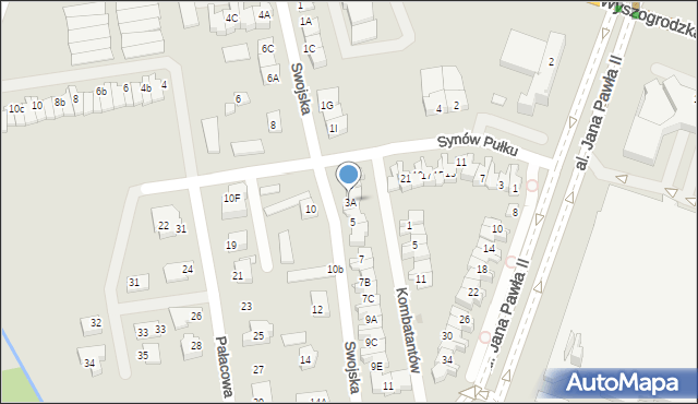 Płock, Swojska, 3A, mapa Płock