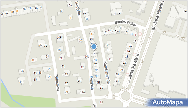 Płock, Swojska, 7, mapa Płock