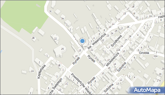 Pniewy, św. Wawrzyńca, 1, mapa Pniewy